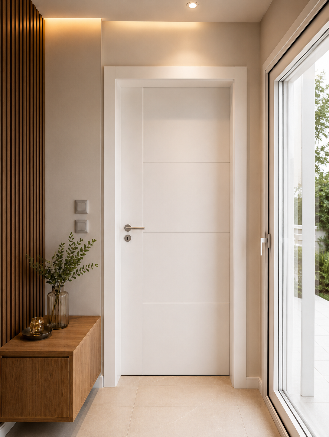 Portas de giro revestidas em PVC